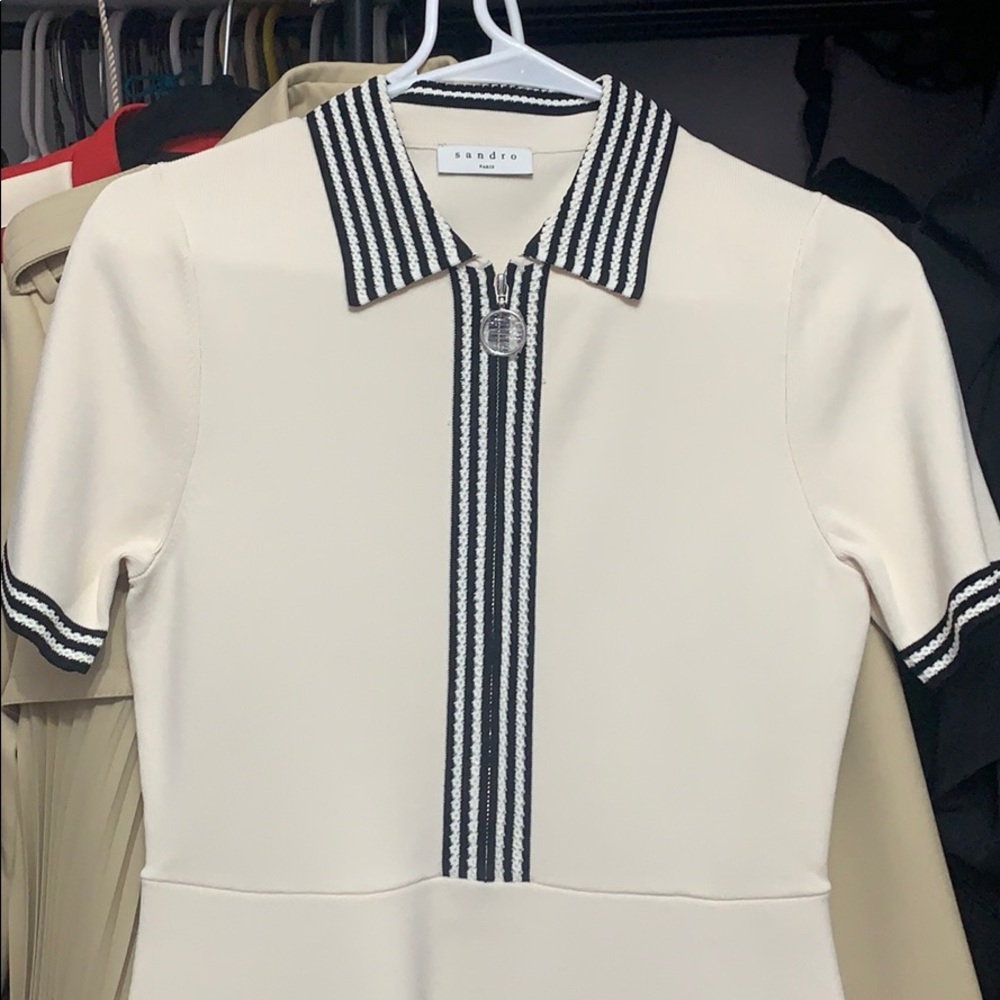 Sandro Paris Polo Style Knitted Dress